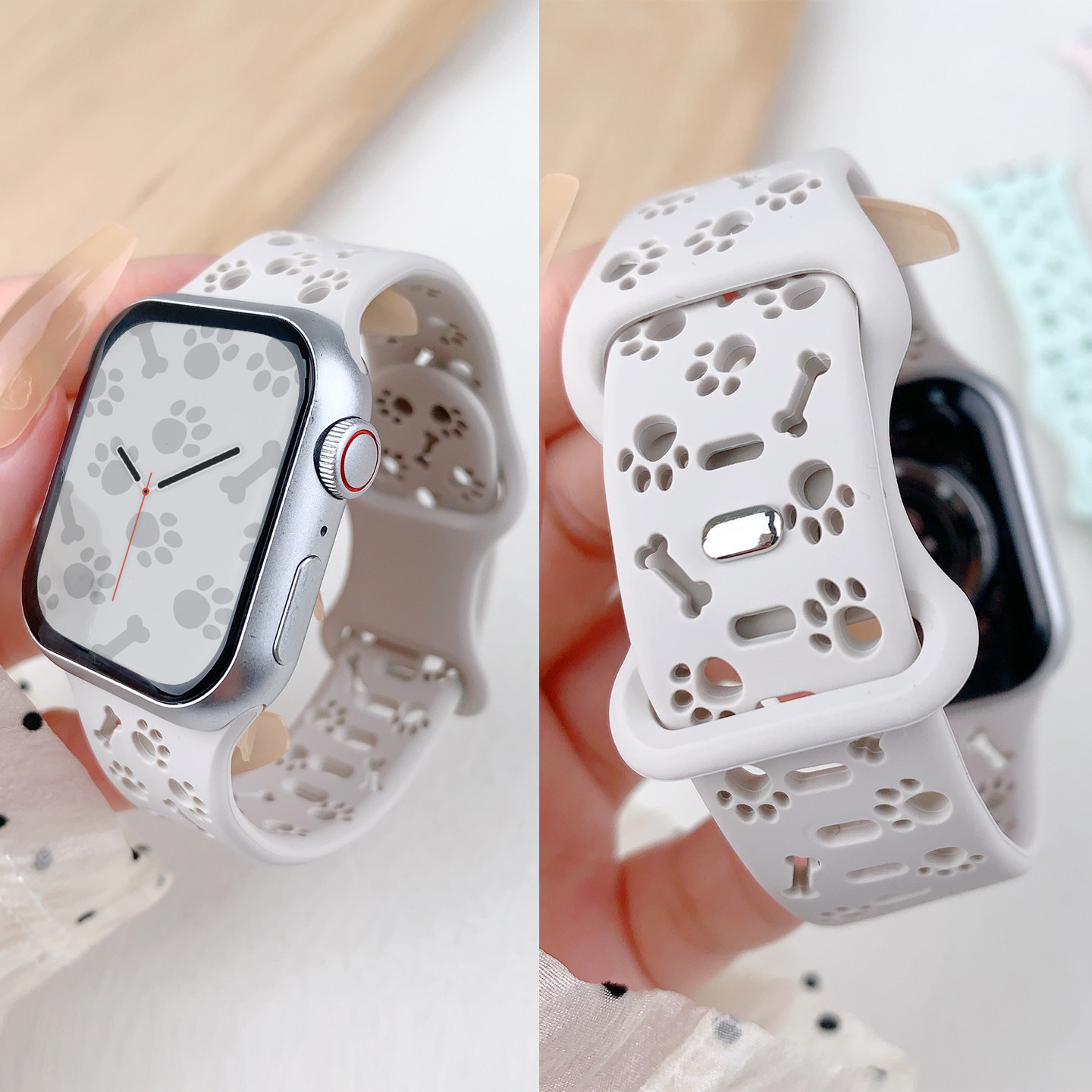 RENHANE适用iwatch12手表表带applewatch11液态硅胶表带苹果s9新款亲肤腕带se高级感表链ultra男运动女时尚带