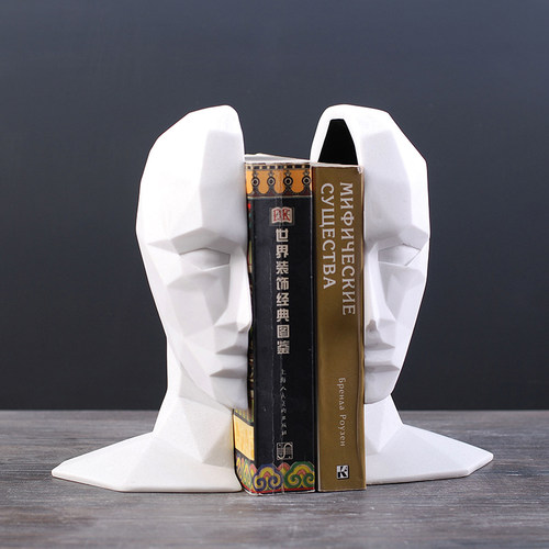 简约创意黑色人物书档书立书靠摆设家居装饰品博古架书房桌面摆件