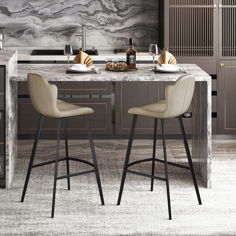 意式极简吧台椅轻奢高级感家用高脚凳前台60cm高凳子岛台餐边椅子