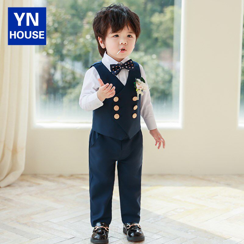 男童西装套装周岁礼服男孩夏季宝宝小西服生日儿童演出服婚礼花童