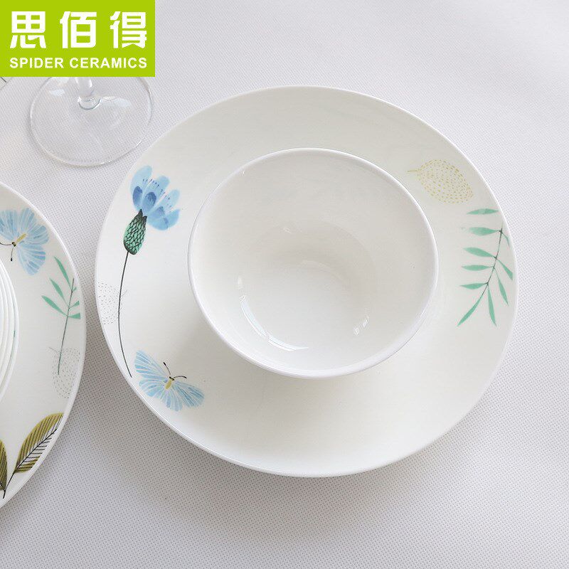 韩式创意28头骨瓷餐具套装新品家用碗碟盘套装陶瓷器饭碗盘子