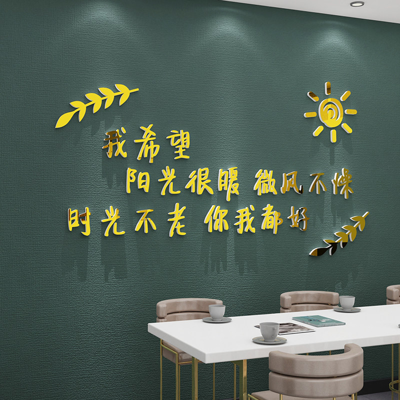 网红奶茶店墙壁装饰创意蛋糕甜品咖啡餐厅玻璃收银吧台背景面贴纸