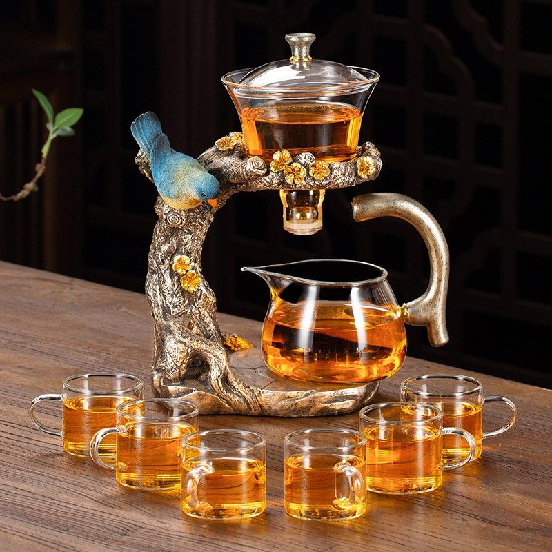 创意玻璃半自动茶具套装家用懒人冲茶器高档功夫泡茶壶杯整套磁吸