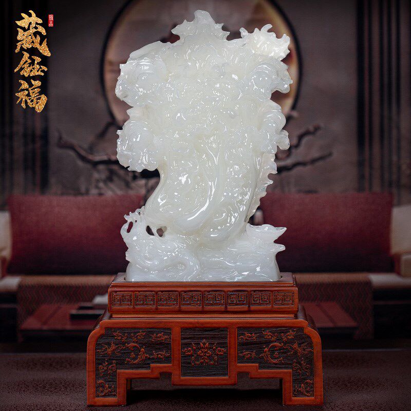 天然玉石玉白菜摆件客厅玄关酒柜家居玉石办公装饰品乔迁开业礼品