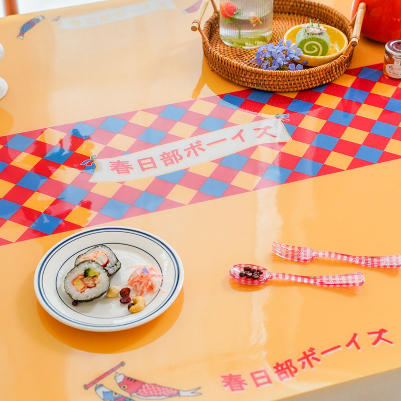 日式桌旗锦鲤鲤鱼旗餐桌垫免洗PVC桌布茶几垫软玻璃学生家居装饰