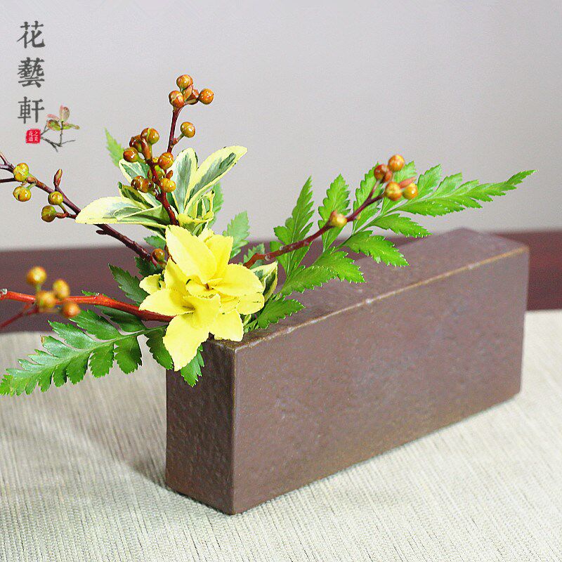 禅意插花器陶瓷复古中式摆件水培茶席书房插花迷你桌面软装饰素材