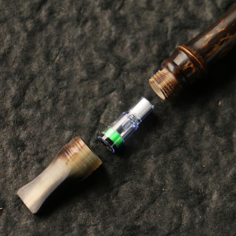 【过滤嘴】天然紫竹根老料牛角嘴精工打磨制作烟嘴过滤嘴