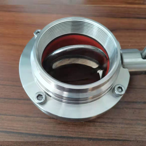 304不锈钢内螺纹蝶阀卫生级手动丝扣内丝活接蝶阀3寸 3.5寸 DN80