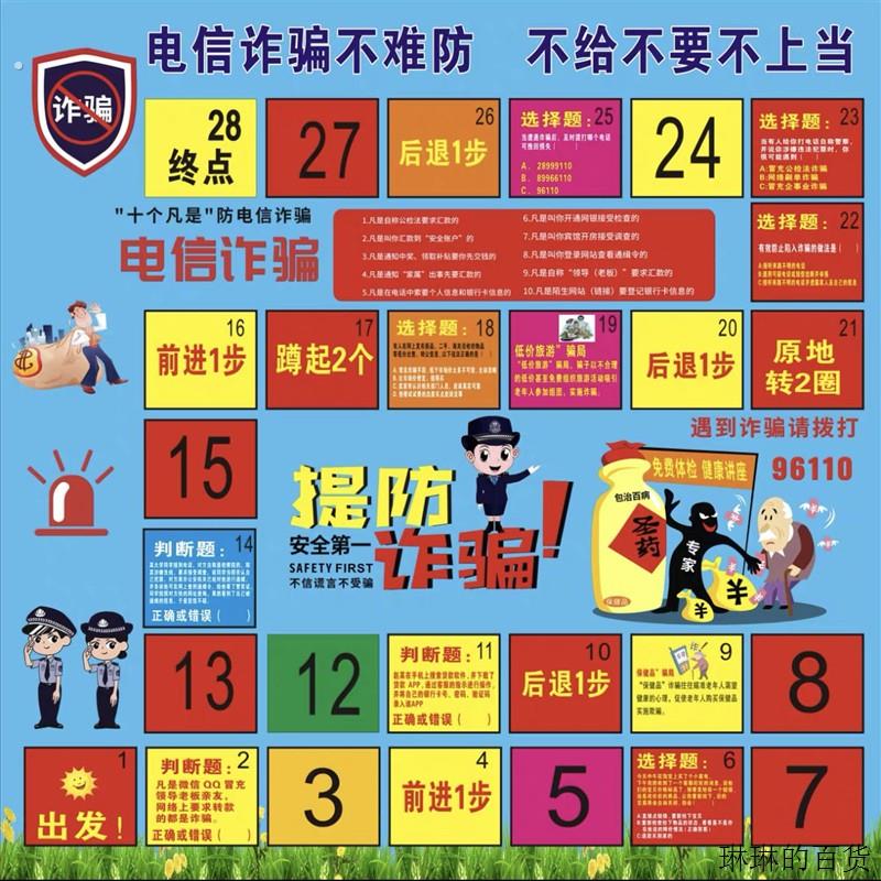 网络安全防范电信反诈骗宣传活动户外真人大型富翁飞行棋游戏道具