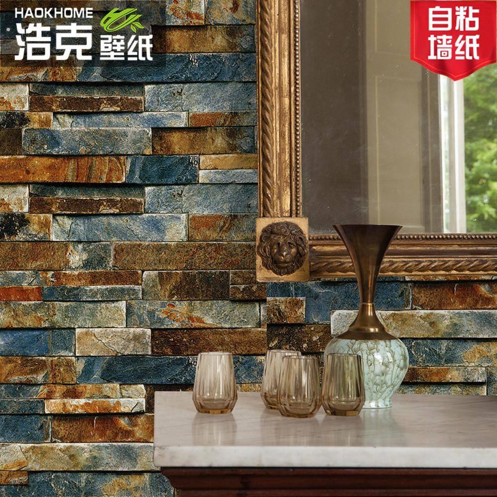 仿砖纹砖块壁纸自粘防水可擦洗墙纸卧室男生宿舍背景墙文化砖贴纸