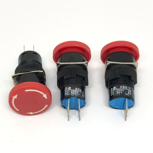 IDEC和泉AB6M-V1R V2R带自锁AB6-V蘑菇头急停按钮开关开孔16mm