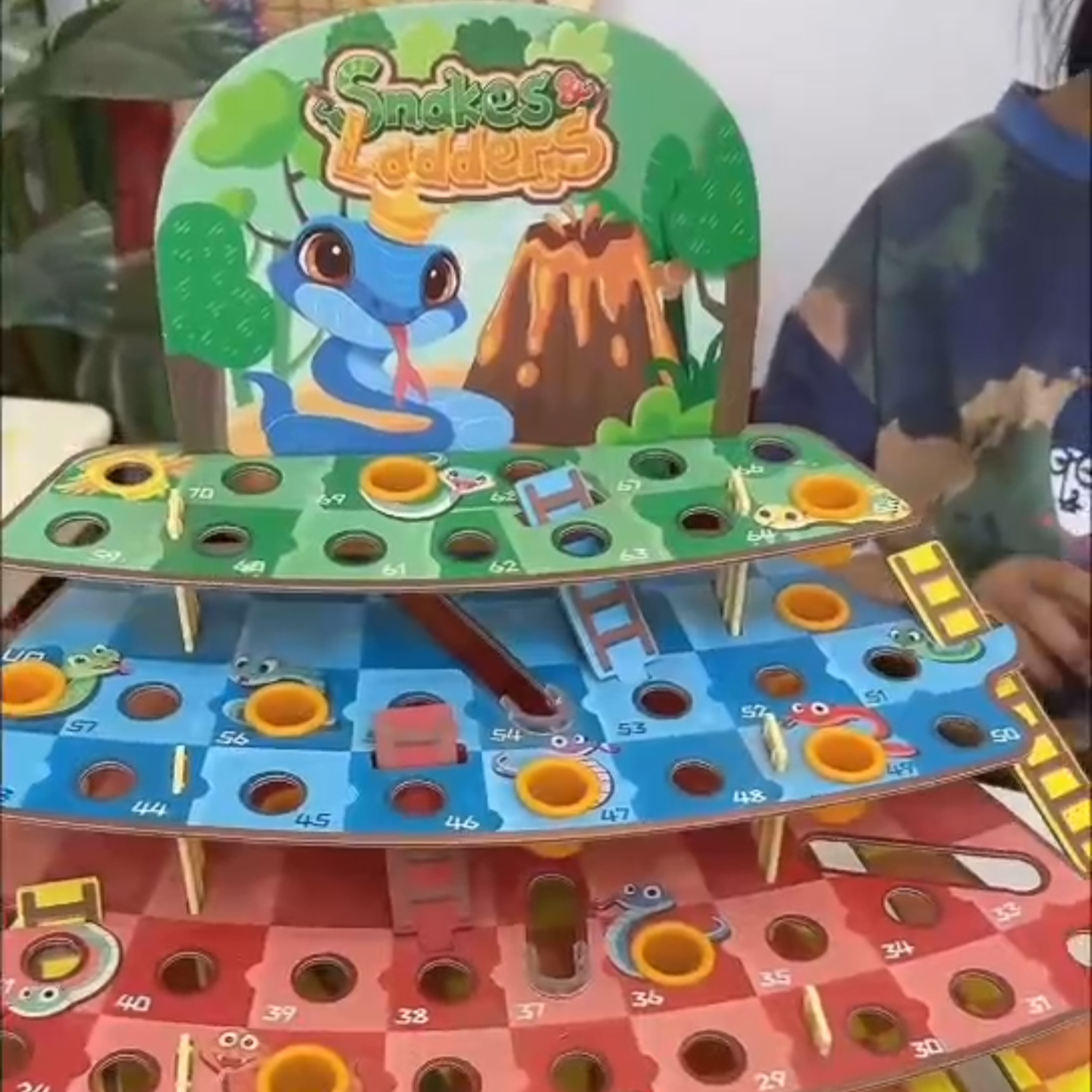 正版小蛇爬楼梯飞行棋桌面游戏立体蛇梯棋亲子益智玩具男女孩礼物