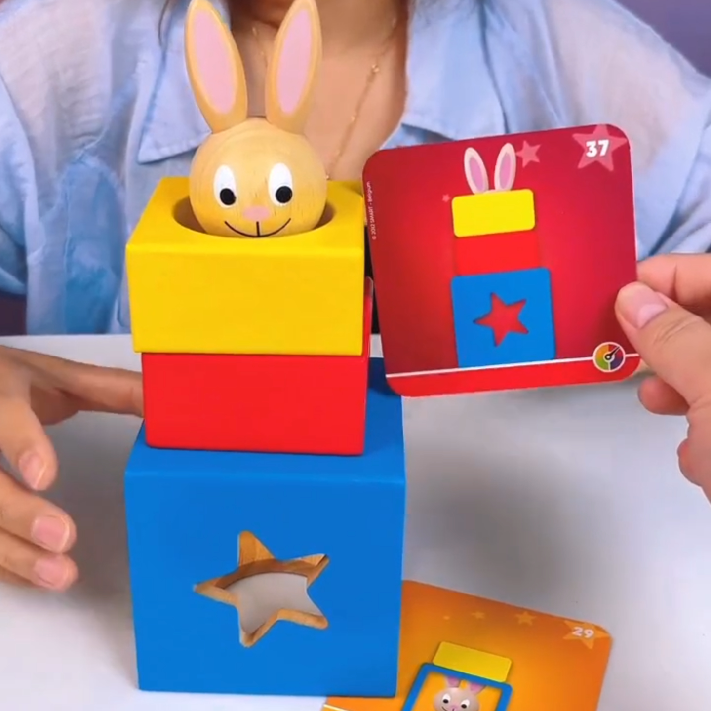 兔子魔术箱幼儿童木制形状空间想象益智力训练早教启蒙积木玩具61