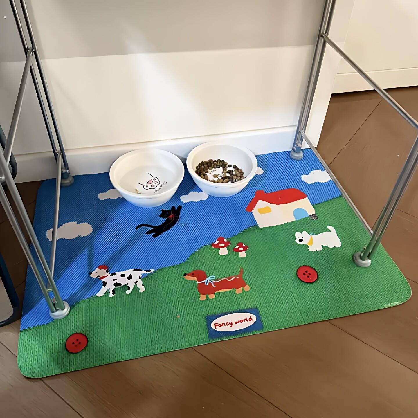 宠物餐垫防水防滑狗狗吃饭喝水用垫子耐脏易打理猫咪吃饭区域布置