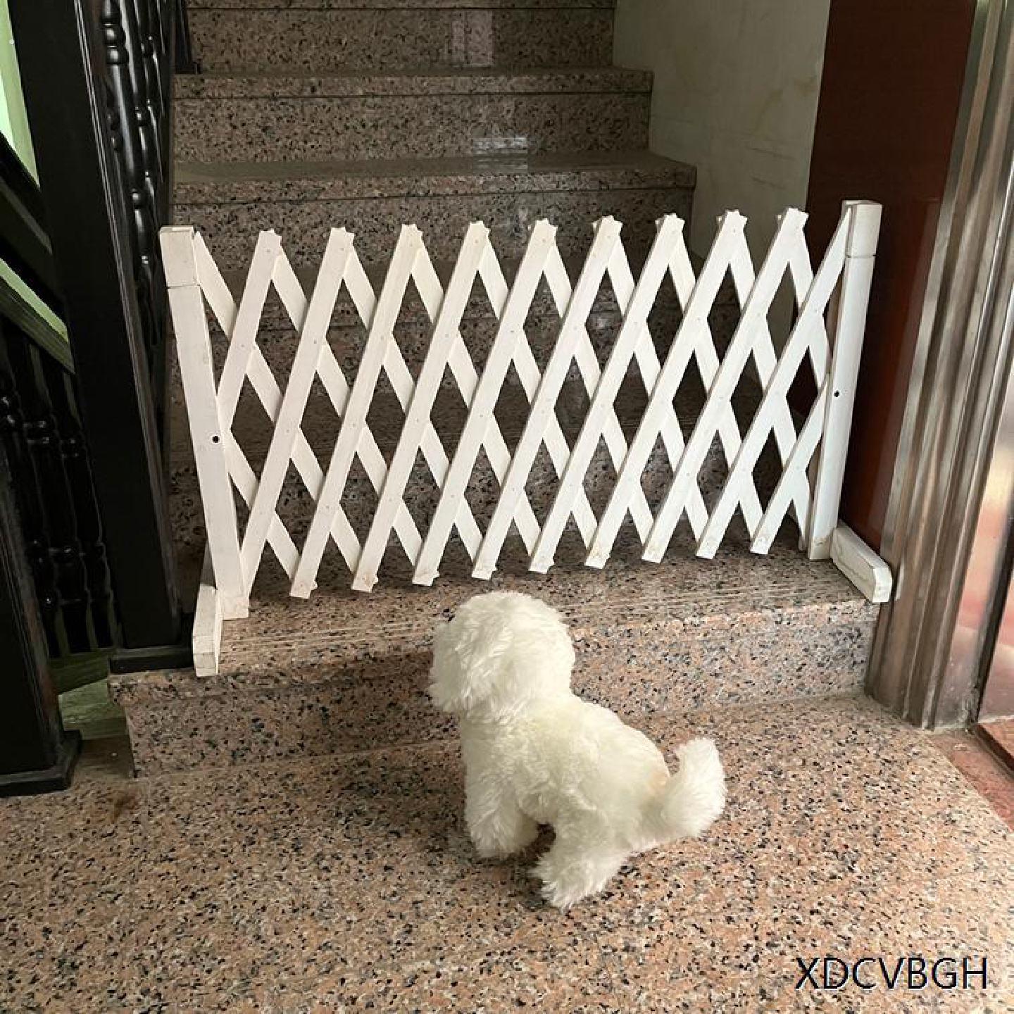 宠物围栏狗笼隔断拦狗栅栏阳台隔离门可伸缩栅栏门挡狗挡猫兔护栏