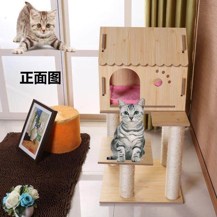 木质猫爬架实木爬架猫咪用品猫爪板猫树猫窝木质架子爬架工厂供应
