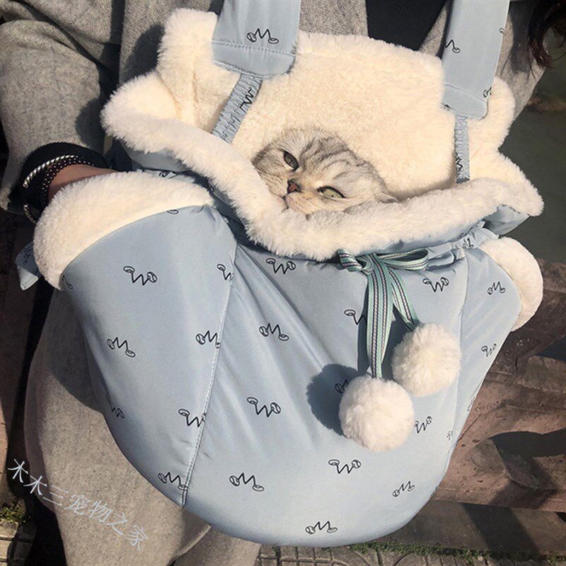 猫包泰迪胸前外带包 猫咪保暖外出包 宠物双肩便携背包小型犬狗包