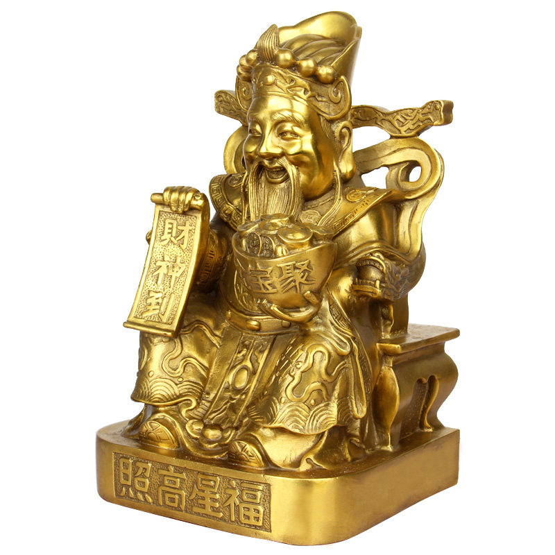 朴器 铜福星高照财申摆件
