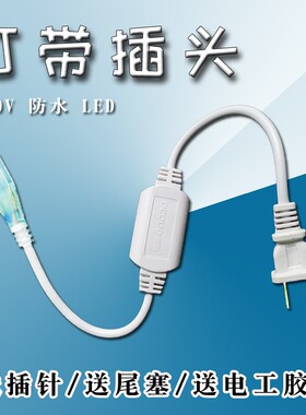 LED灯带插头2835 5050 5730 220V led灯带接头电源驱动灯条带插头