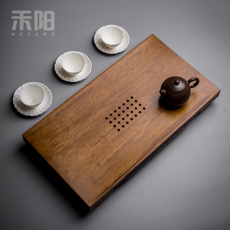 禾阳 日式重竹茶盘储水抽屉式简约排水大号茶台 家用实木竹制茶海