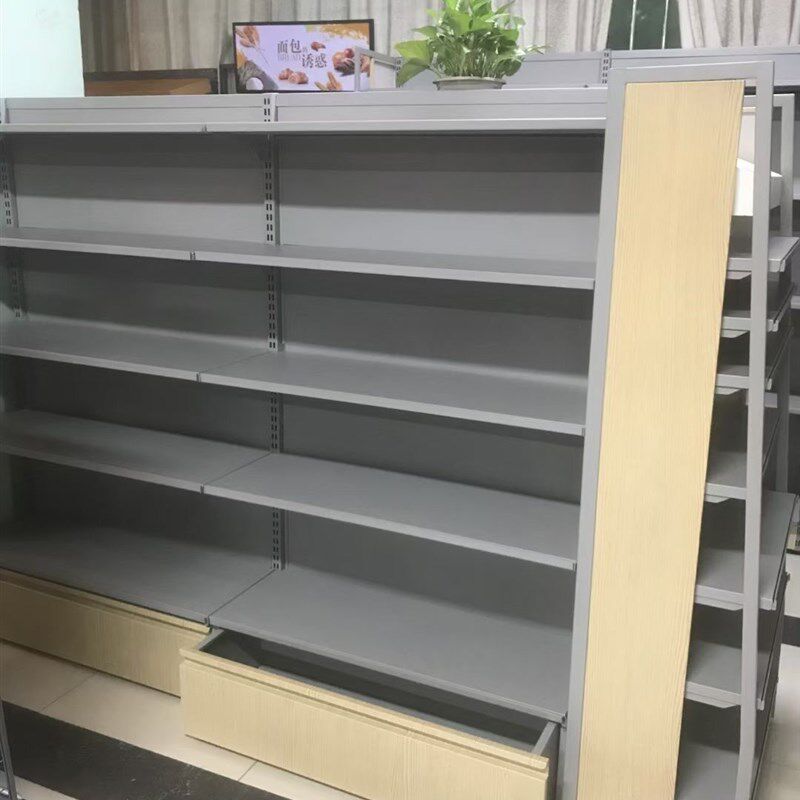 美宜佳新款5层货架 带抽屉靠墙中岛超市展架 可客制化图片