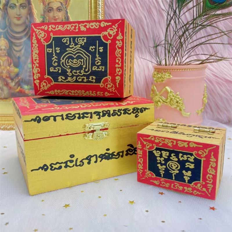 泰国佛饰品 龙婆测能量盒 佛饰专用木质盒子