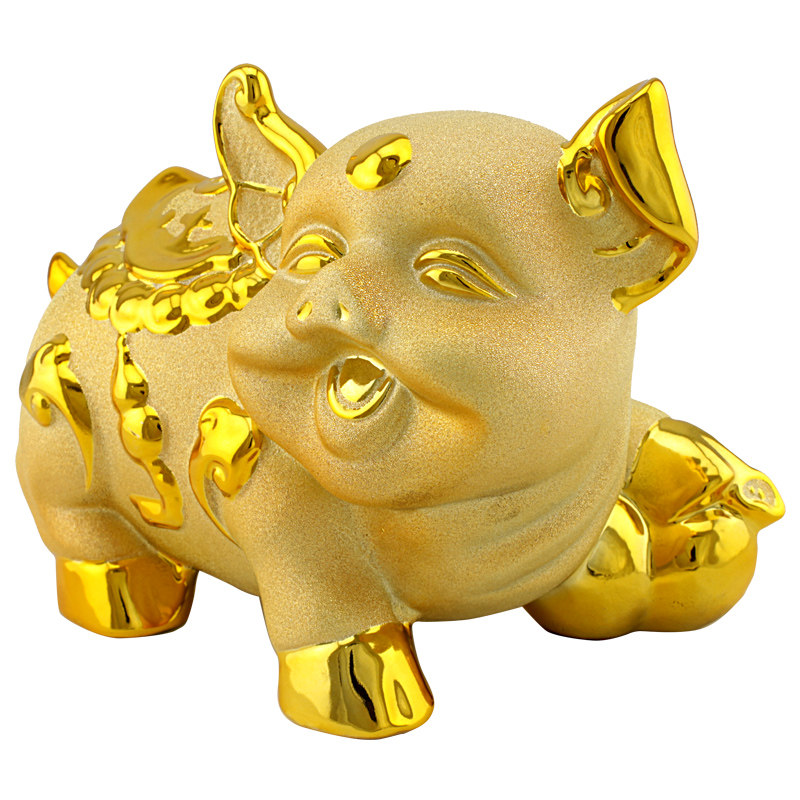 可爱创意陶瓷金猪存钱罐储钱罐 大号储蓄罐 儿童生日礼物 零钱罐