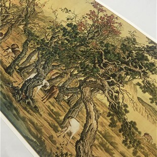 清 郎世宁 百骏图百马图古典重彩十大名画长卷巨幅微喷明清装饰画