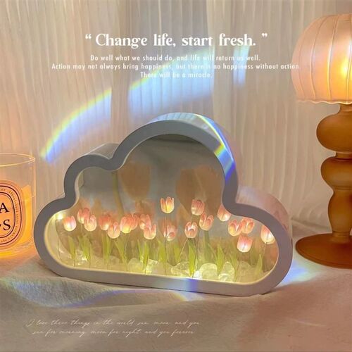 创意网红手工led郁金香小夜灯材料包卧室装饰摆件氛围灯生日礼物