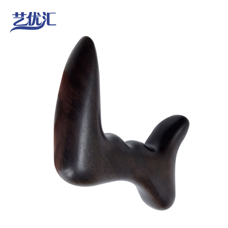 黑檀木小儿推拿三角雀脚底腿部穴位按摩器点穴棒 实木质足部足底
