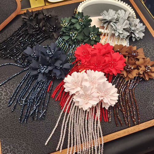 精致多色立体碎花灵动流苏时尚气质（磁吸款）服装配件WW262