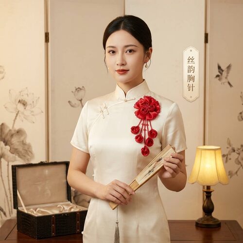 轻奢珠光茉莉花朵灵动流苏（磁吸款）皇冠配饰WW240