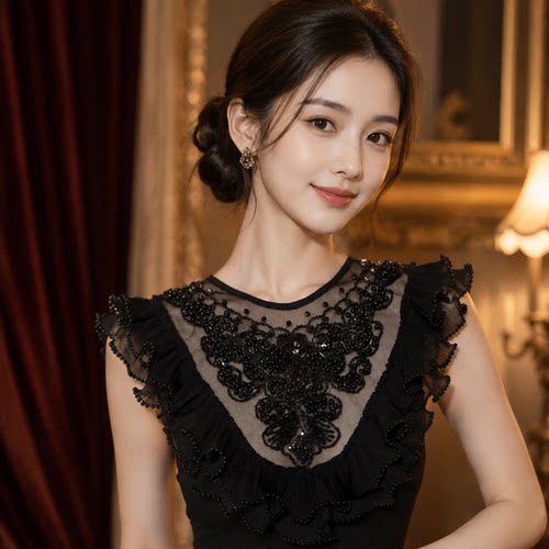 新款大鱼海棠花朵木耳边蕾丝气质女人云肩披肩配件WW279