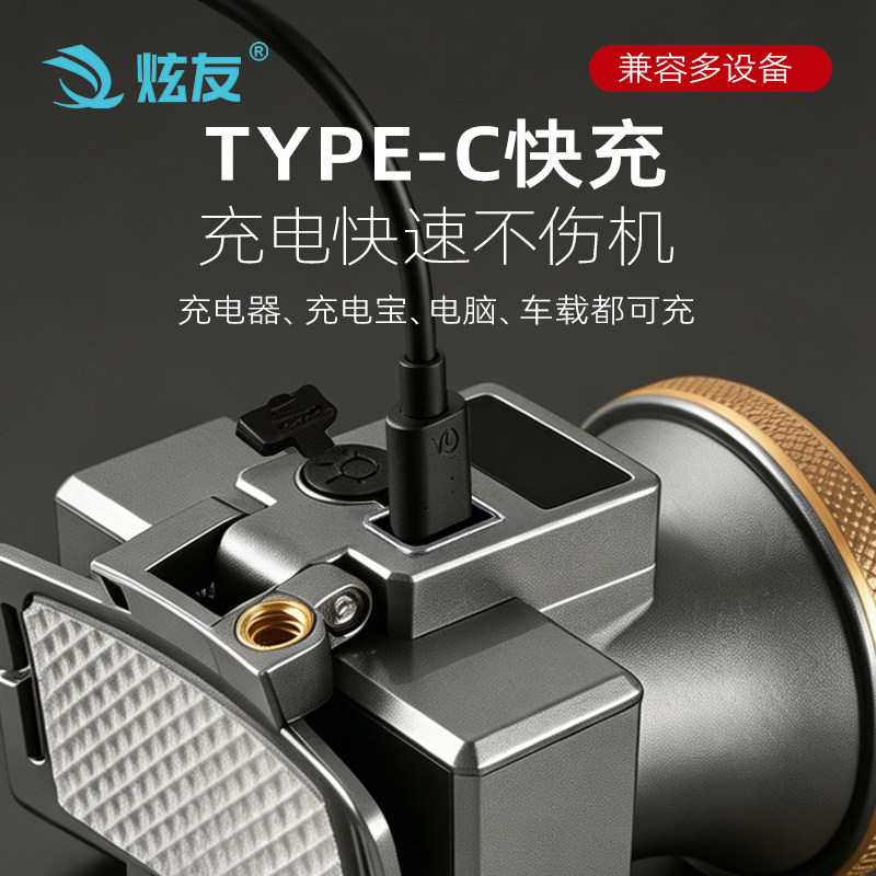 518强光恒流10小时防水远射LED充电数字电显超长续航通宵爆亮头灯