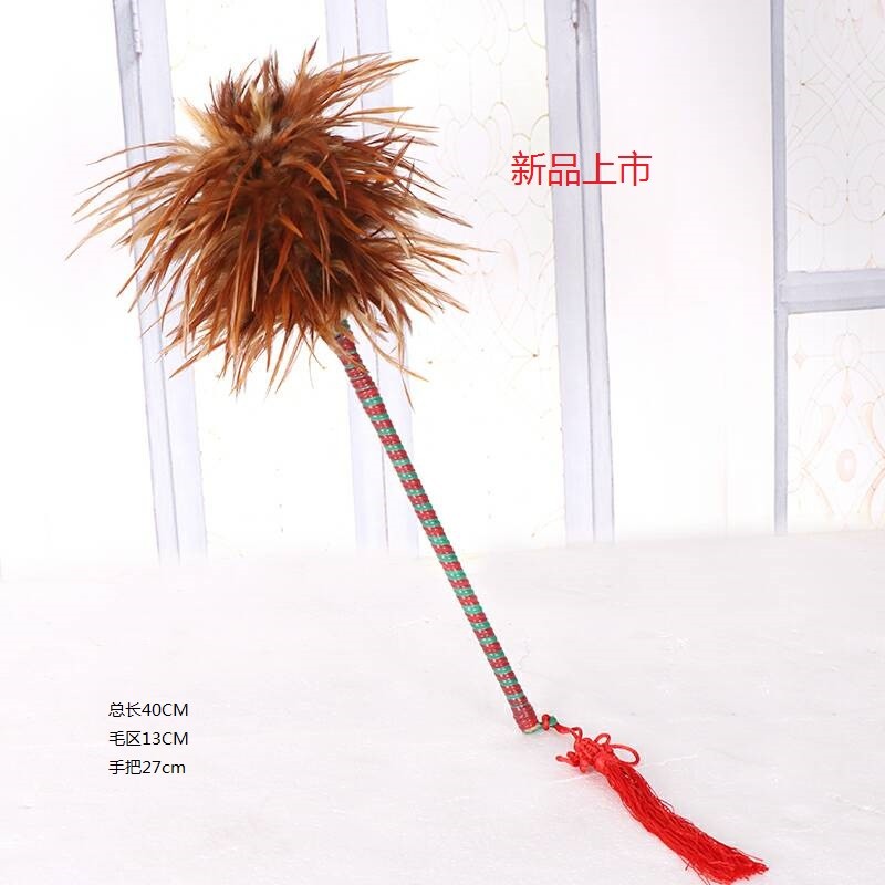 鸡毛撢子除尘扫灰纯手工小号真鸡毛撢子不掉毛家用车用可清洁毯子