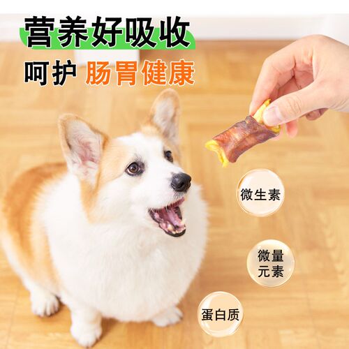 狗狗零食鸭肉绕雪梨中大小型犬泰迪金毛泪痕磨牙棒幼犬宠物零食桶