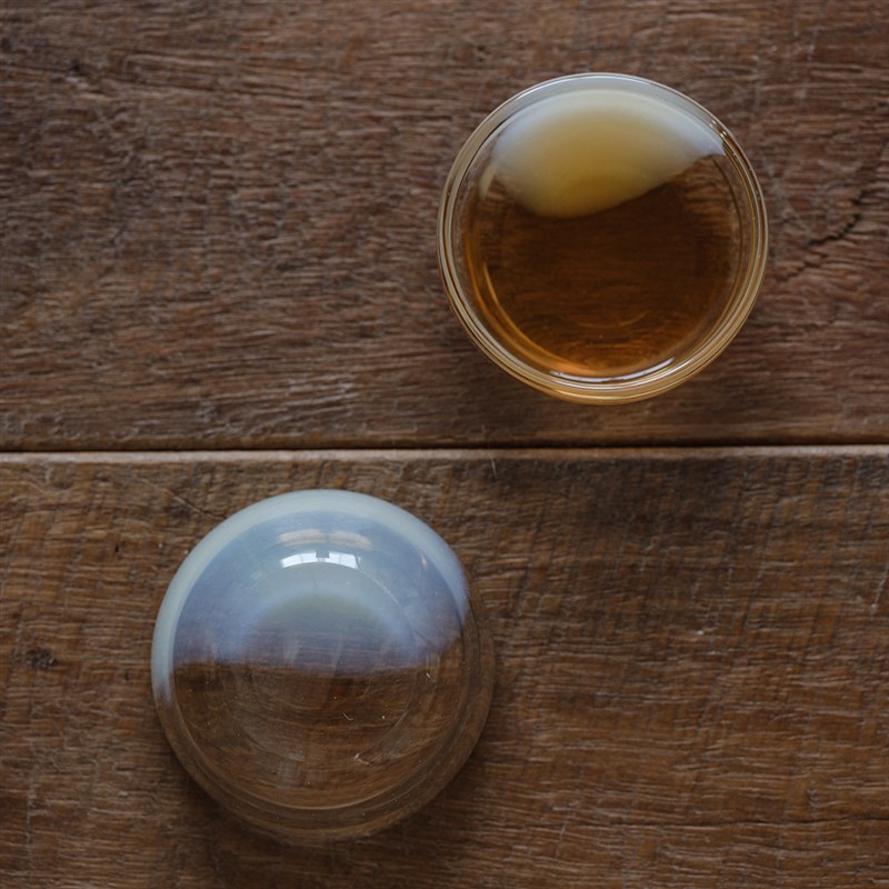 闻说水晶圆心品茗杯 简约防烫玻璃茶杯个人主人杯喝茶杯茶盏
