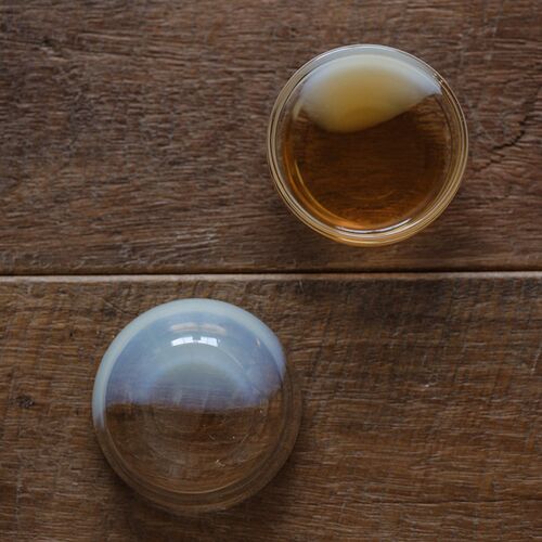 闻说水晶圆心品茗杯 简约防烫玻璃茶杯个人主人杯喝茶杯茶盏