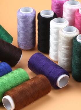 402涤纶黑色白色小卷缝纫线机线手工家用针线套装手缝衣服细线团