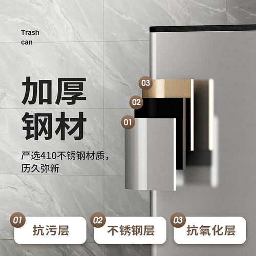 皓冠室内环保分类脚踏式不锈钢垃圾桶办公室厨房医院大号干湿分离