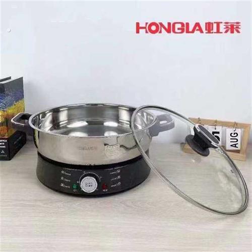 虹莱电煎锅 家用加深加大电饼铛多功能烙饼锅不锈钢蜂窝不粘锅