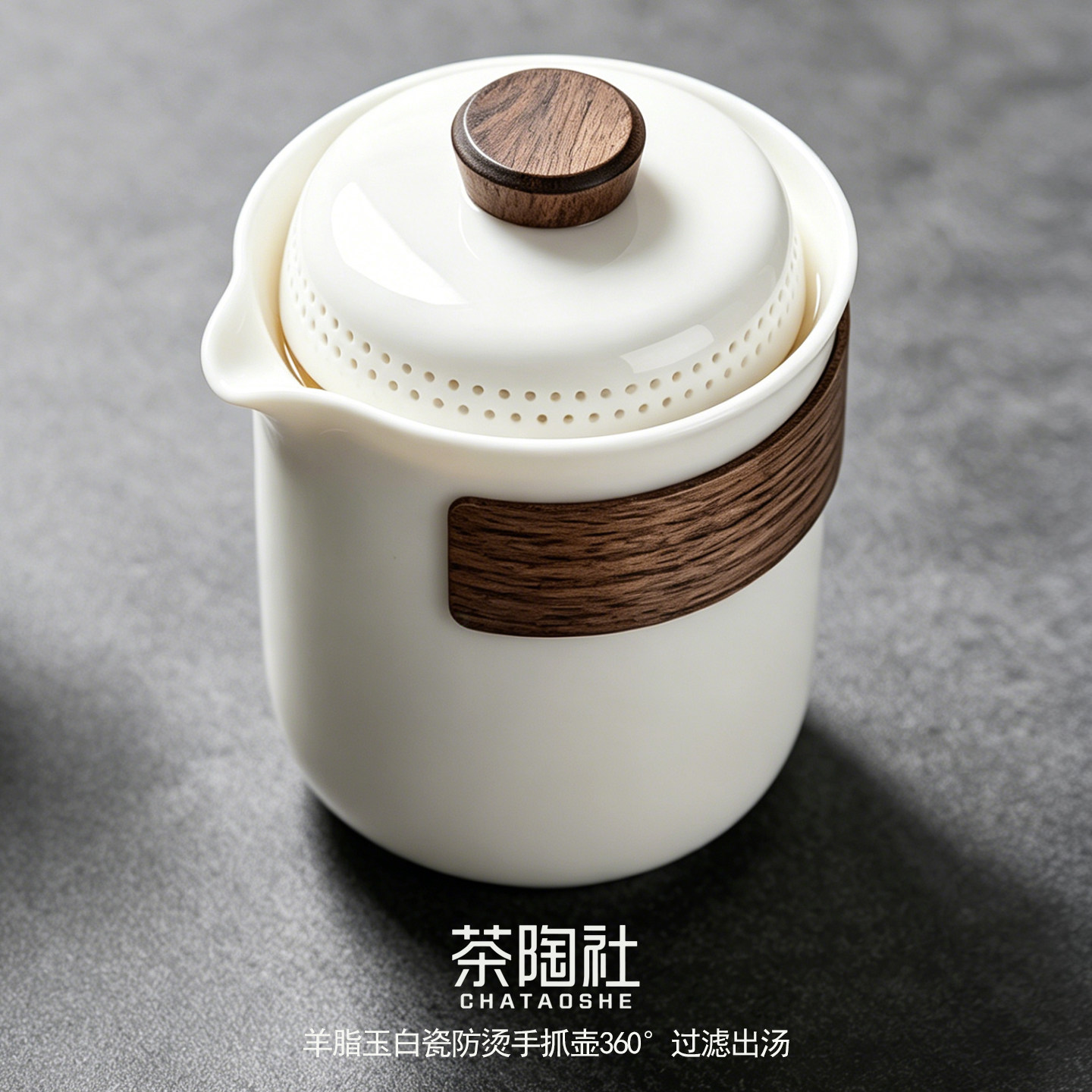 羊脂玉白瓷盖碗防烫手抓壶茶杯单个高档带盖泡茶杯家用茶具泡茶器图片