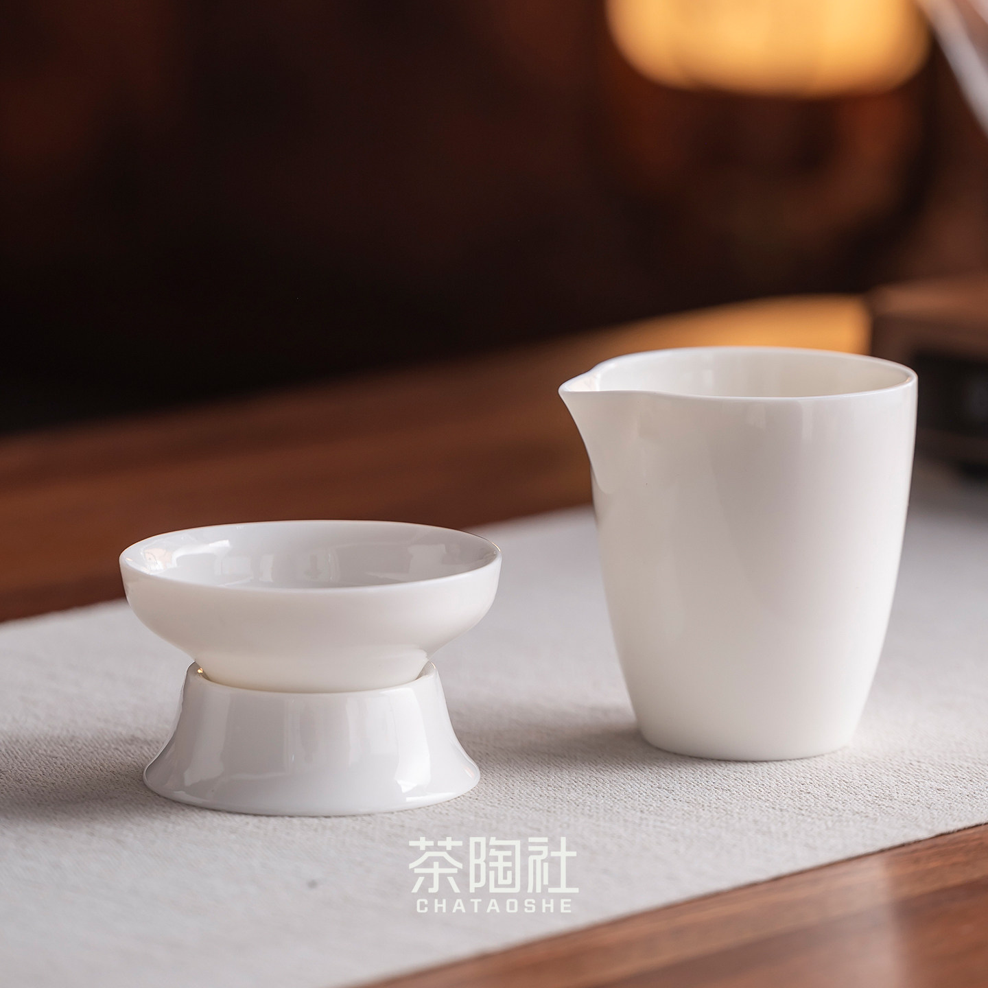 白瓷茶具公道杯分茶器茶杯茶海图片
