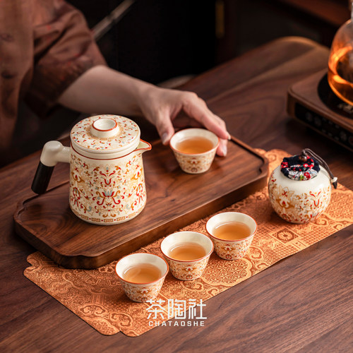汝窑旅行茶具便携式茶具套装高端