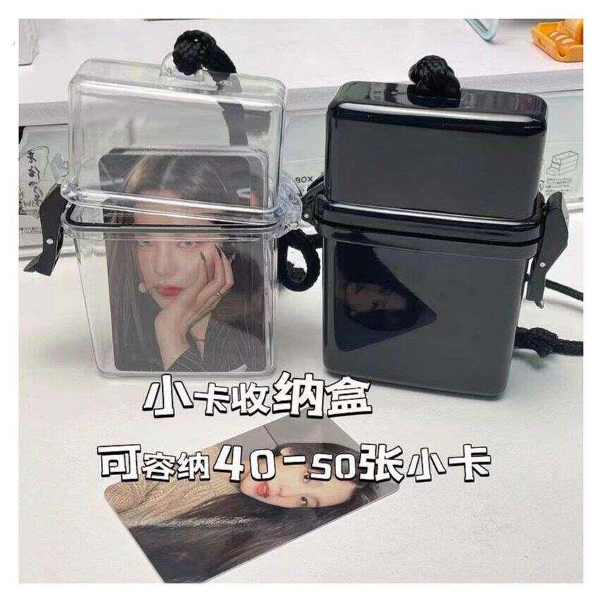 韩版大容量小卡收纳盒卡套收纳防水咕卡挂式手账透明收纳整理盒子