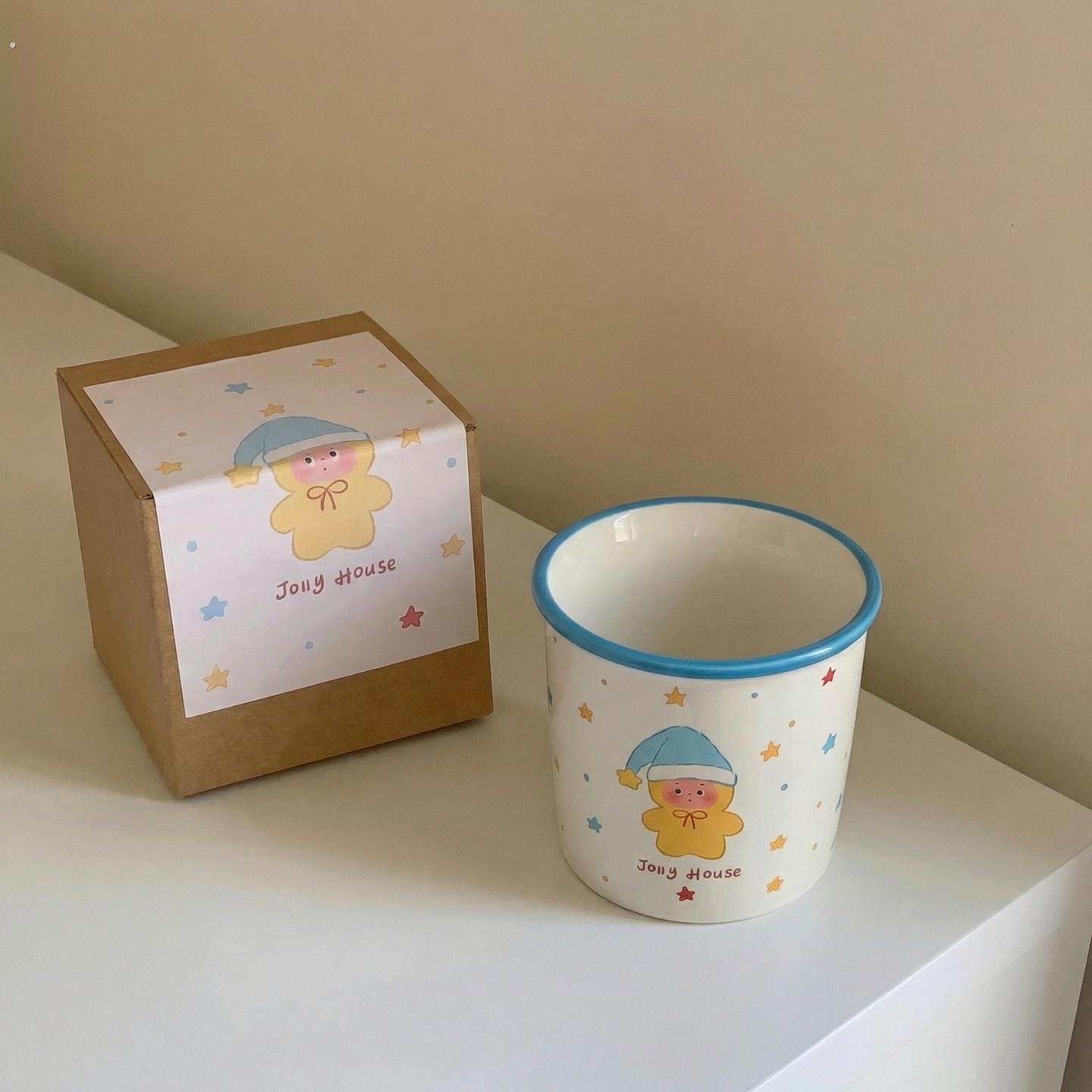 可爱手握咖啡杯子陶瓷马克杯女高颜值水杯办公室特别好看的拿铁杯