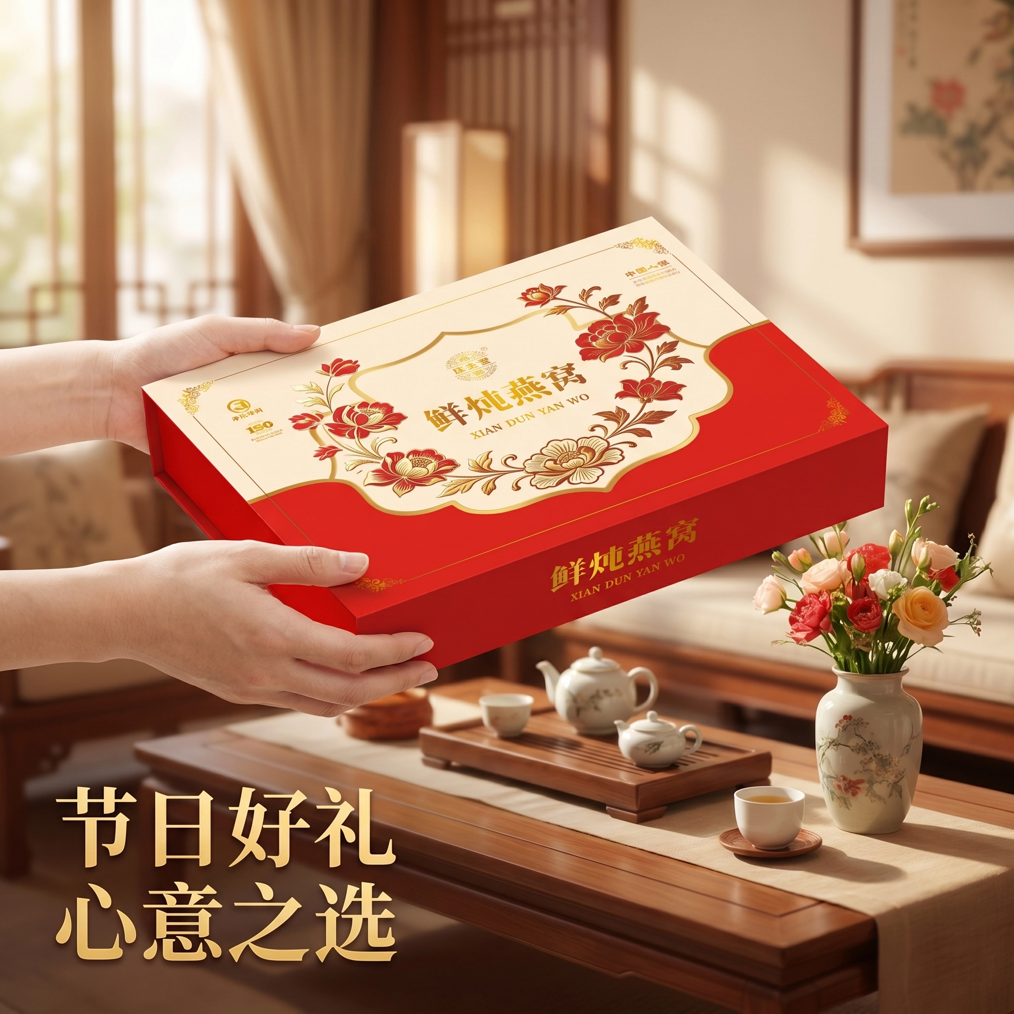 鲜炖即食燕窝礼盒装送礼送长辈滋补孕妇孕期营养燕窝礼盒70g*7瓶