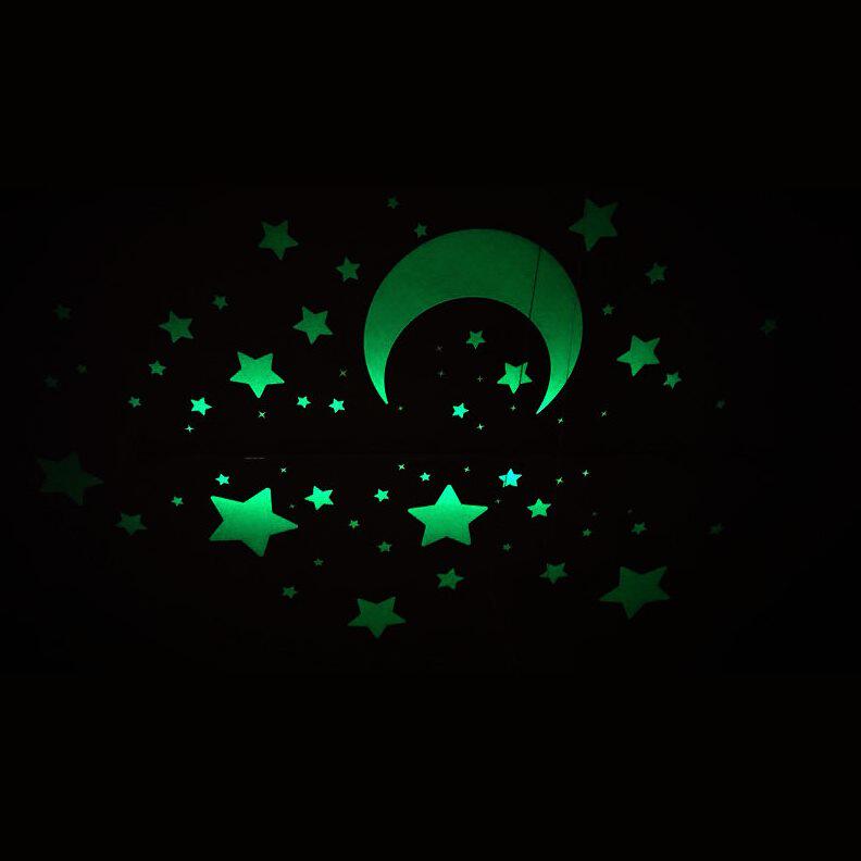 甄选QD4D夜光贴纸星星月亮大荧光屋顶墙顶天花板儿童墙贴画装饰房