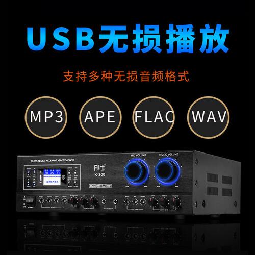 甄选刚士专业KTV2.0AV功放机卡拉OK大功率HIFI功放家用会议重低音