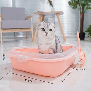 贝哈可半封闭式三角猫砂盆猫笼猫咪厕所防臭大号防外溅墙角猫沙盘